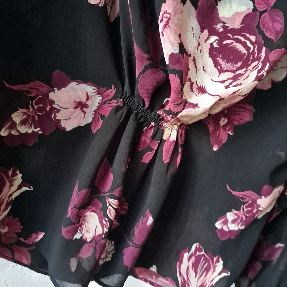 George Purple Floral long Sleeve Blouse - Picture 6 of 7